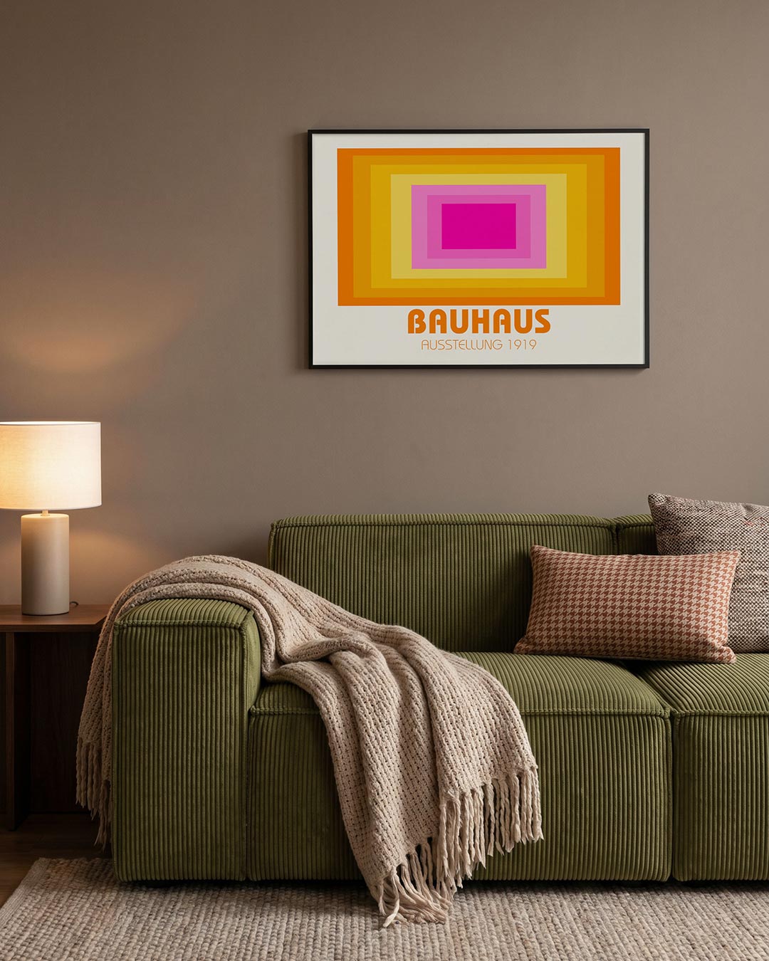 Kleurvlakken ritme – geometrische Bauhaus poster in liggend formaat