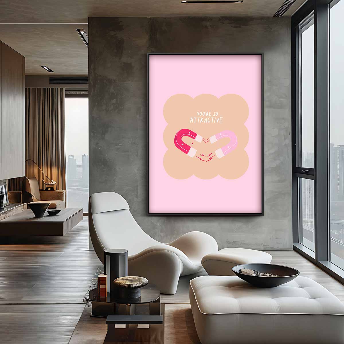 Magnetische Aantrekkingskracht Poster – staande wandkunst voor woonkamer of interieur