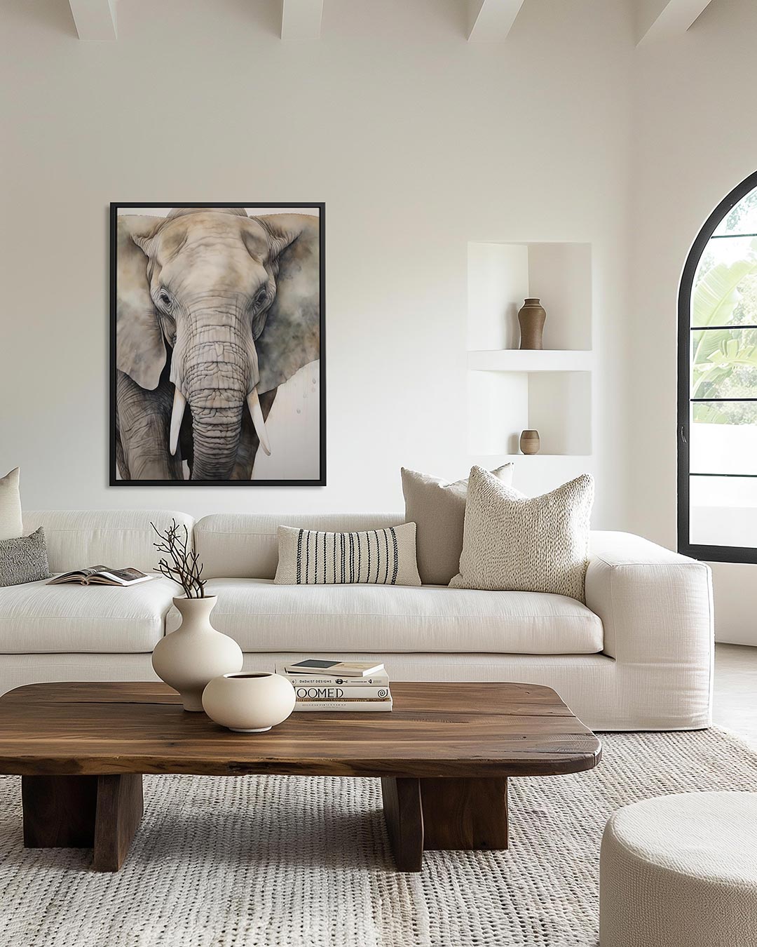 Olifant portret – moderne staande wandkunst