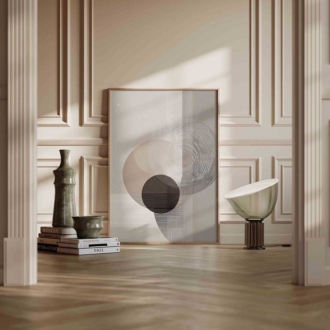 Abstracte cirkels – staande abstracte wanddecoratie van WallArtistic