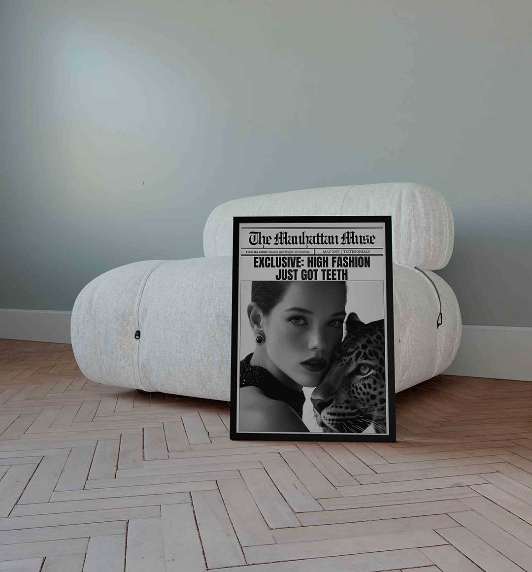 Mode en panter – Pop Art wandkunst als portret poster