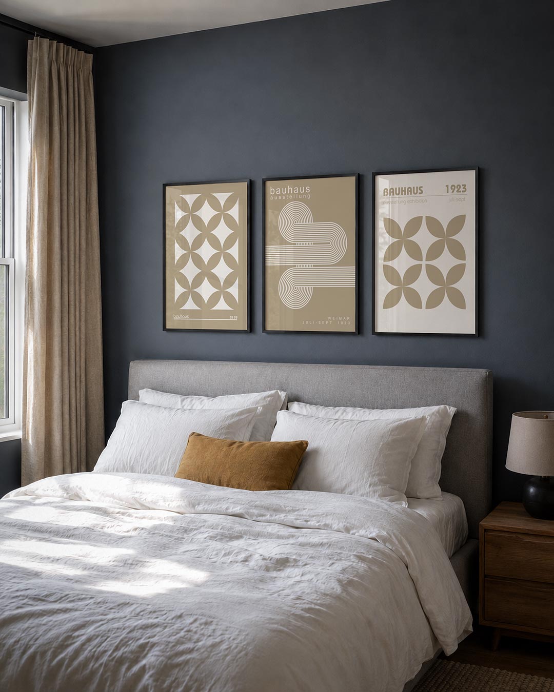 Vormritme en kleur posterset – derde productweergave – deze posterset in drie delen toont een herhaling van overlappende