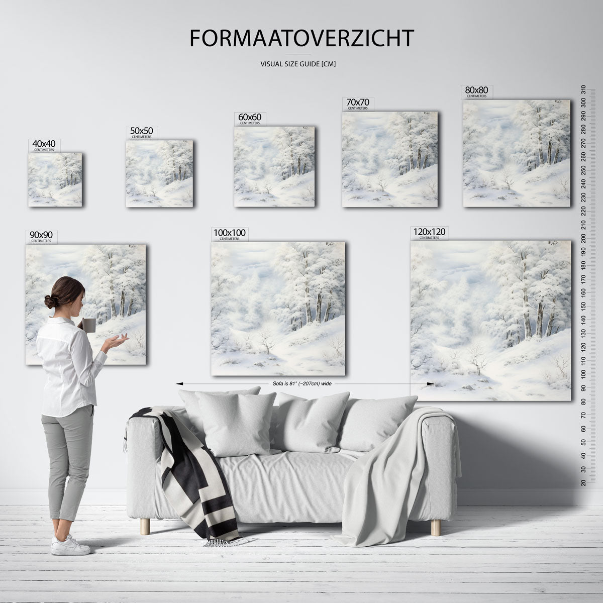 Winterlandschap – vierkante muurposter voor kerst