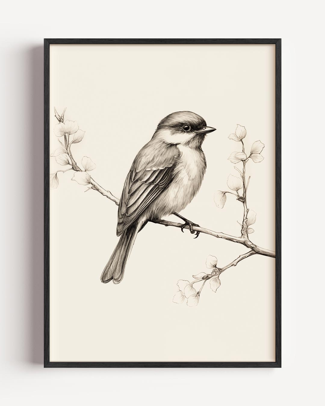 Elegante Vogel op Tak – dieren portret poster als wanddecoratie