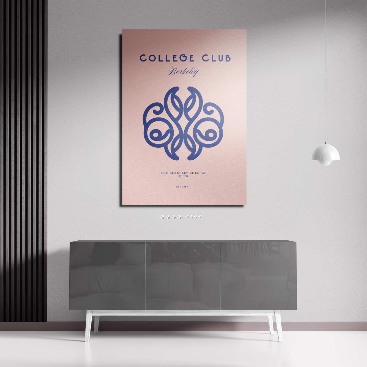 Elegant College Club Ontwerp – staande wandkunst voor woonkamer of interieur