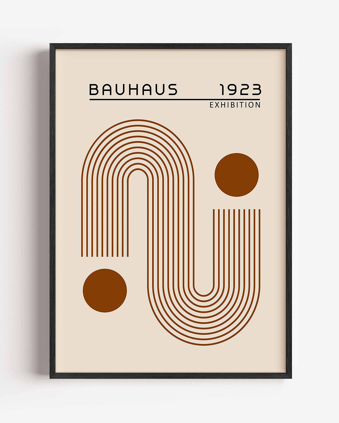 Lijnen en cirkel – staande Bauhaus poster als wanddecoratie