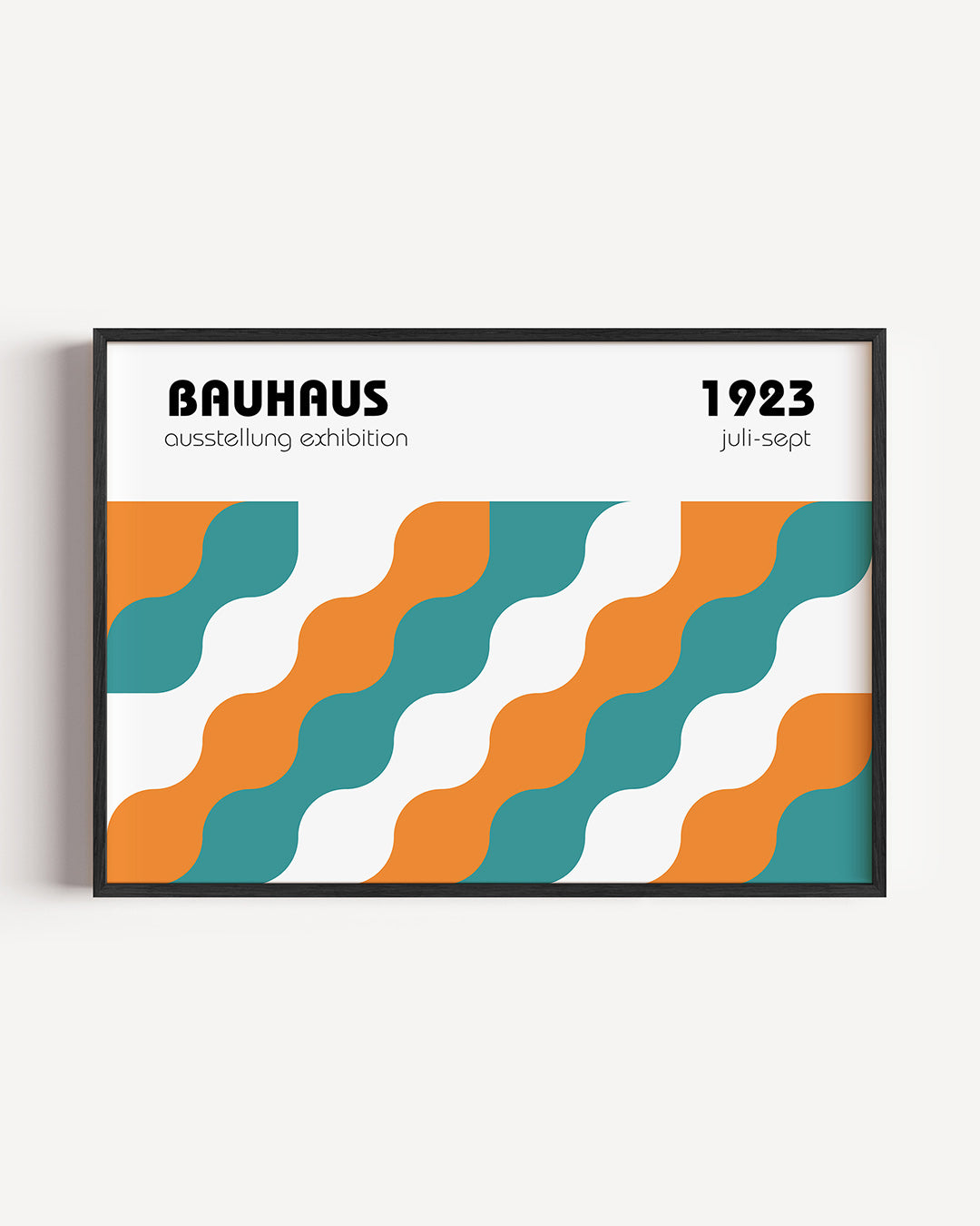 Golvend lijnenspel – liggende Bauhaus poster als wanddecoratie