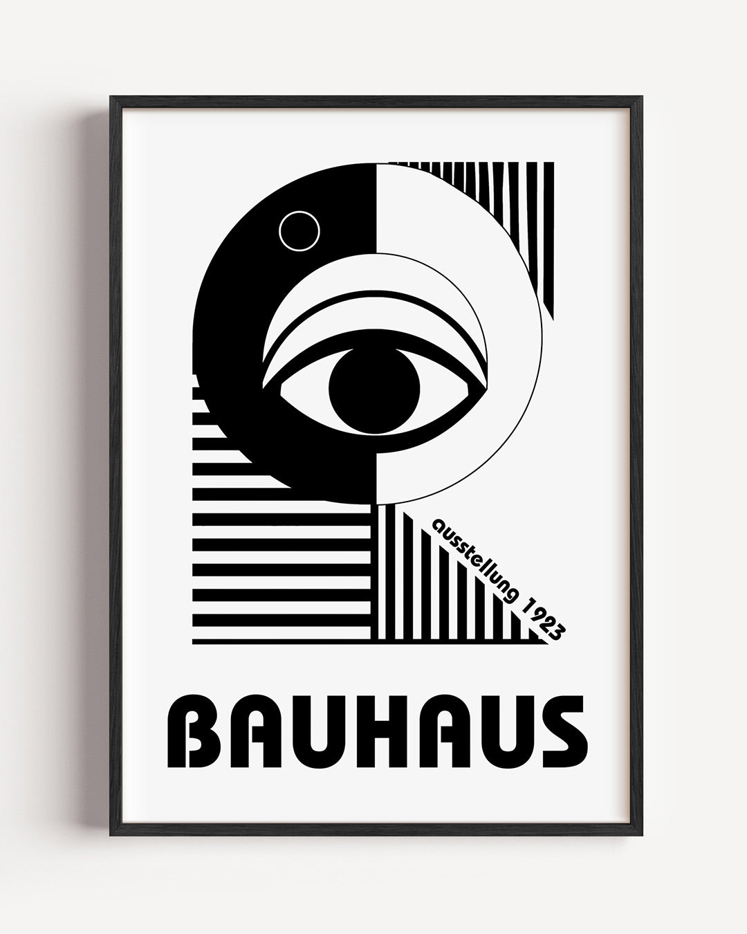 Oog en lijnen – staande Bauhaus poster als wanddecoratie