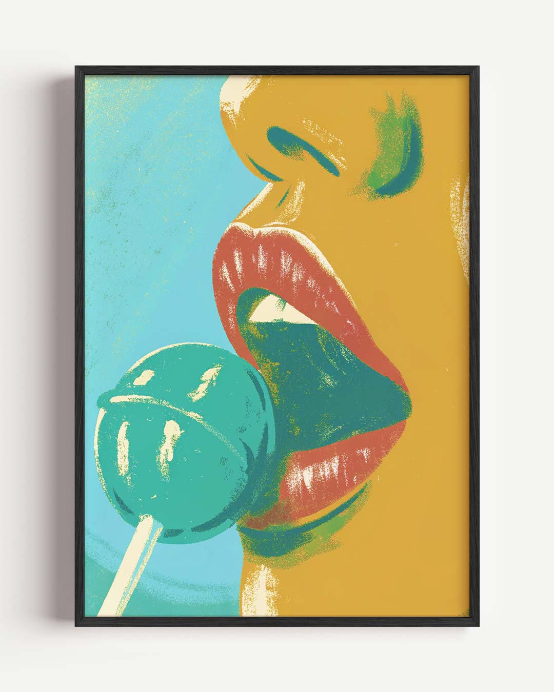 Sensuele Kunstposter met Lolly – zomer portret poster als wanddecoratie