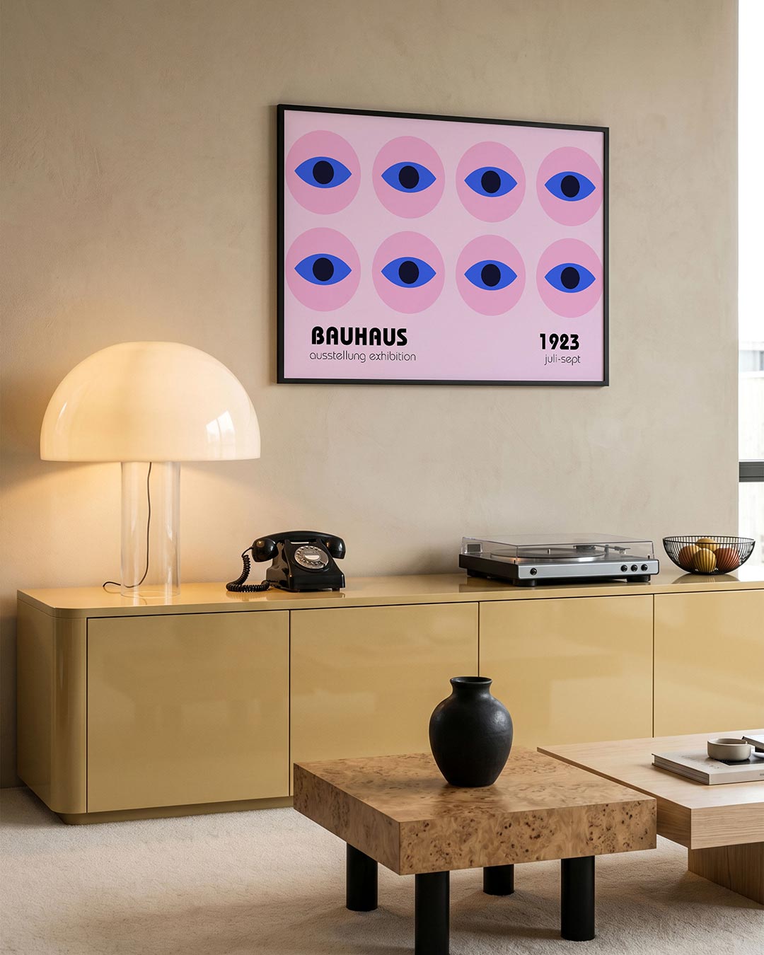 Oogvormen herhaling – moderne Bauhaus wandkunst als poster
