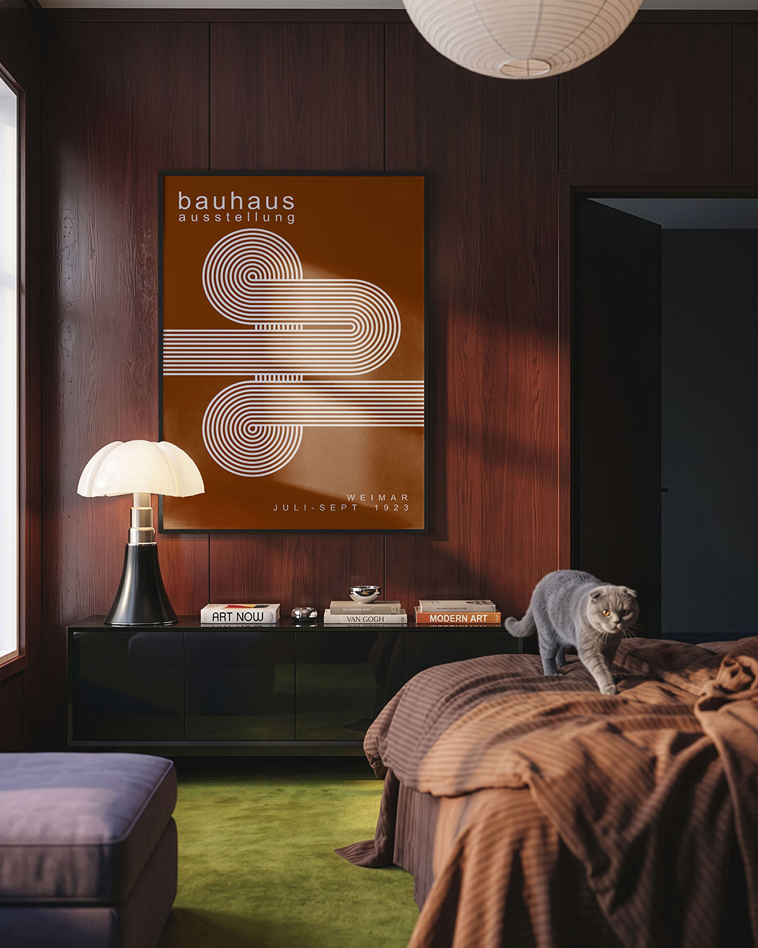 Lijnen en vlakken – geometrische Bauhaus poster in staand formaat