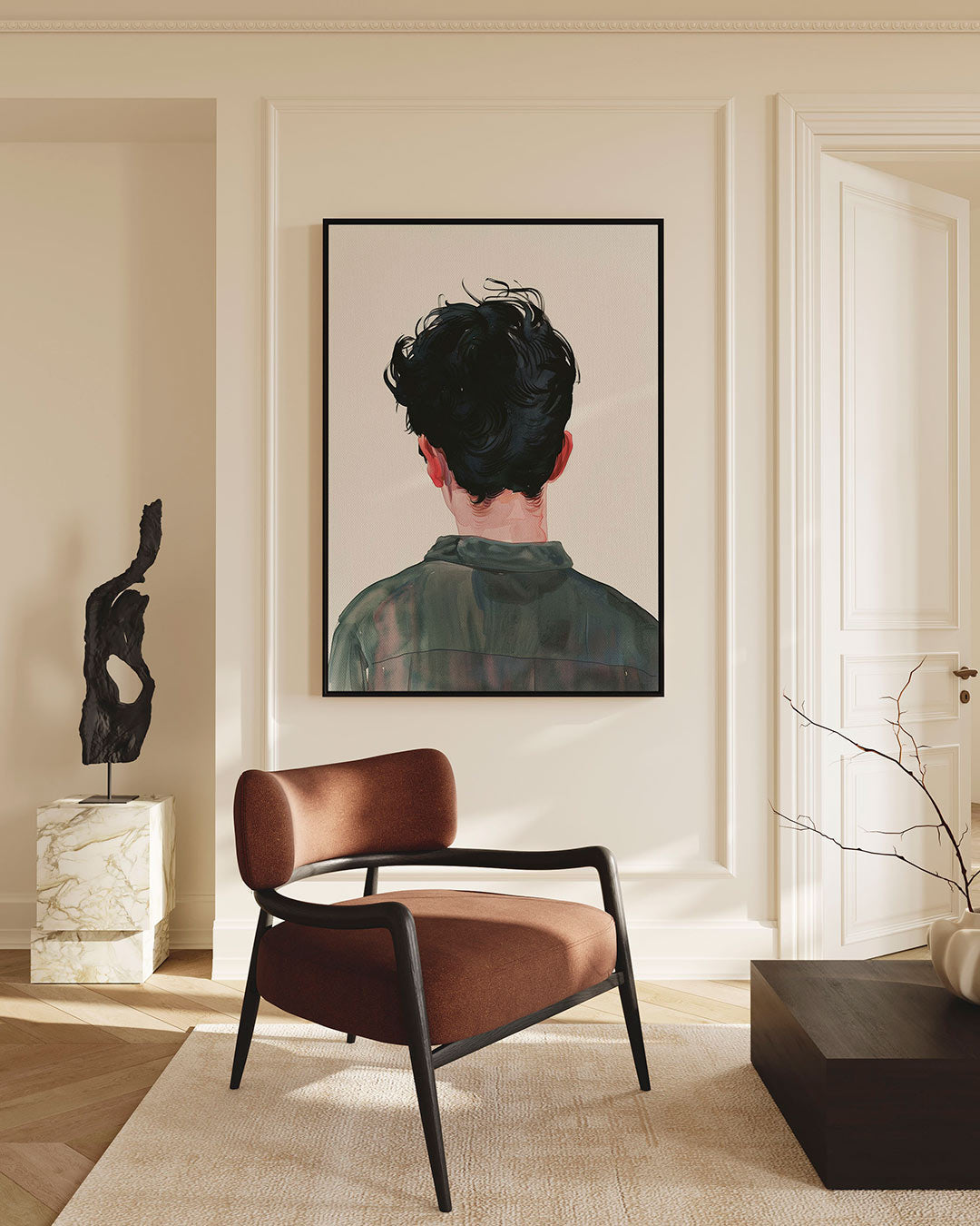 Achterkant portret – staand wanddecoratie kunstwerk