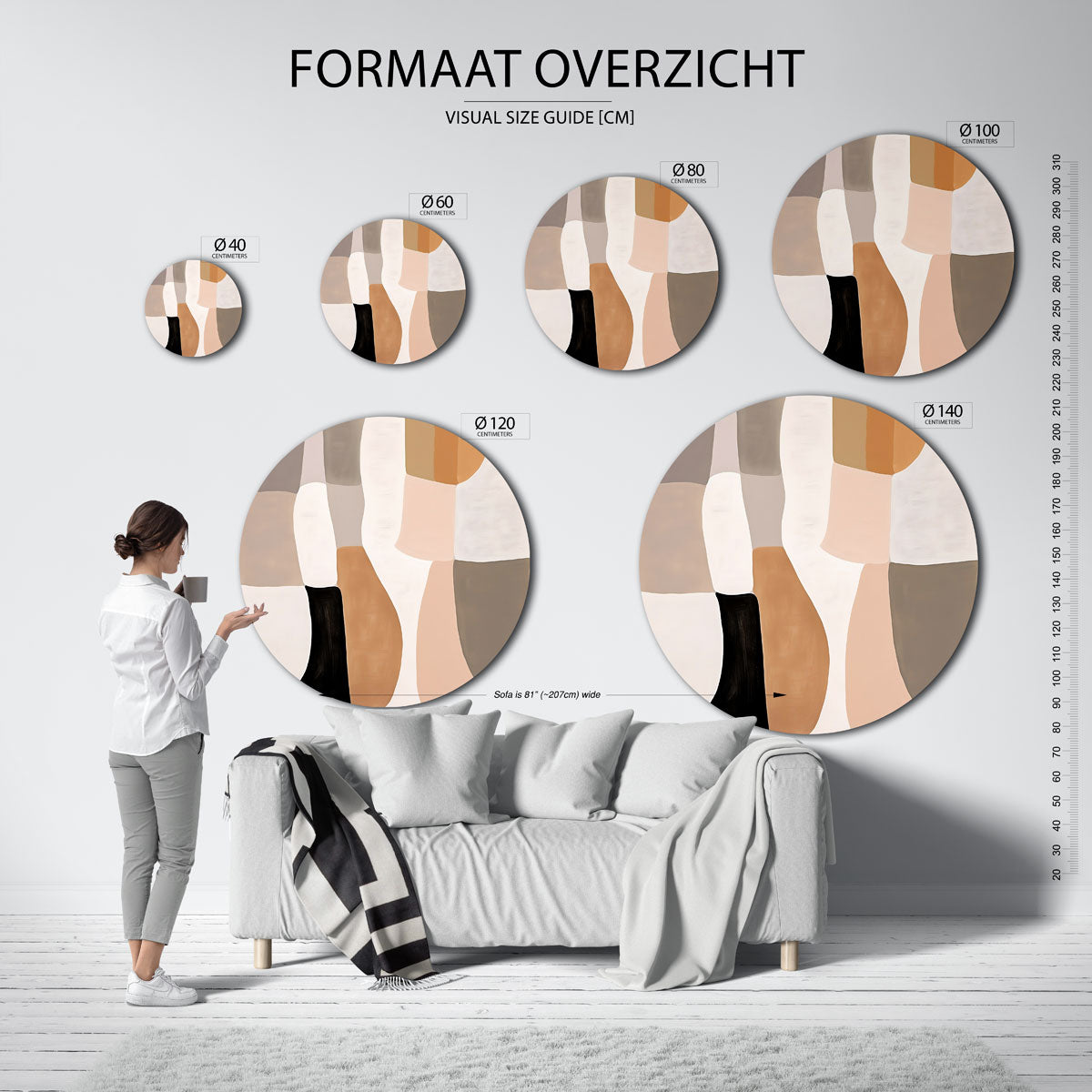 Abstracte vormen – Pop Art wandkunst als moderne muurcirkel