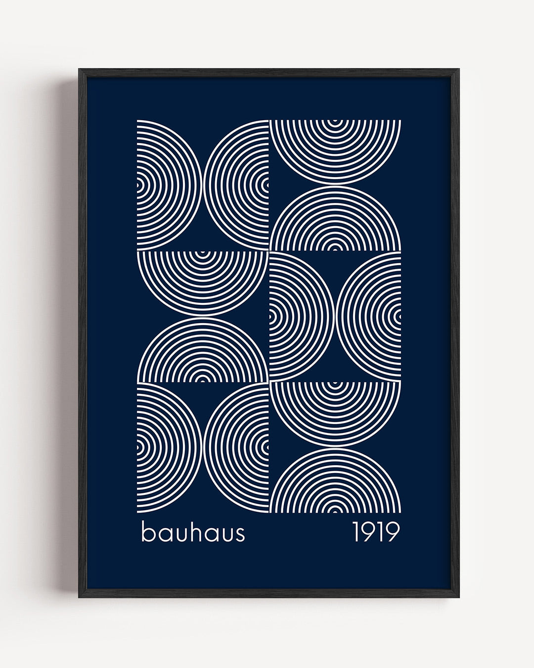 Cirkelpatroon en lijnen – staande Bauhaus poster als wanddecoratie