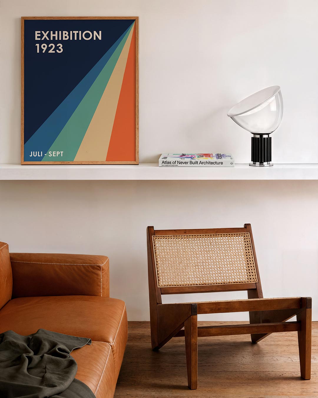 Kleurvlakken en lijnen – staande Bauhaus poster voor aan de muur