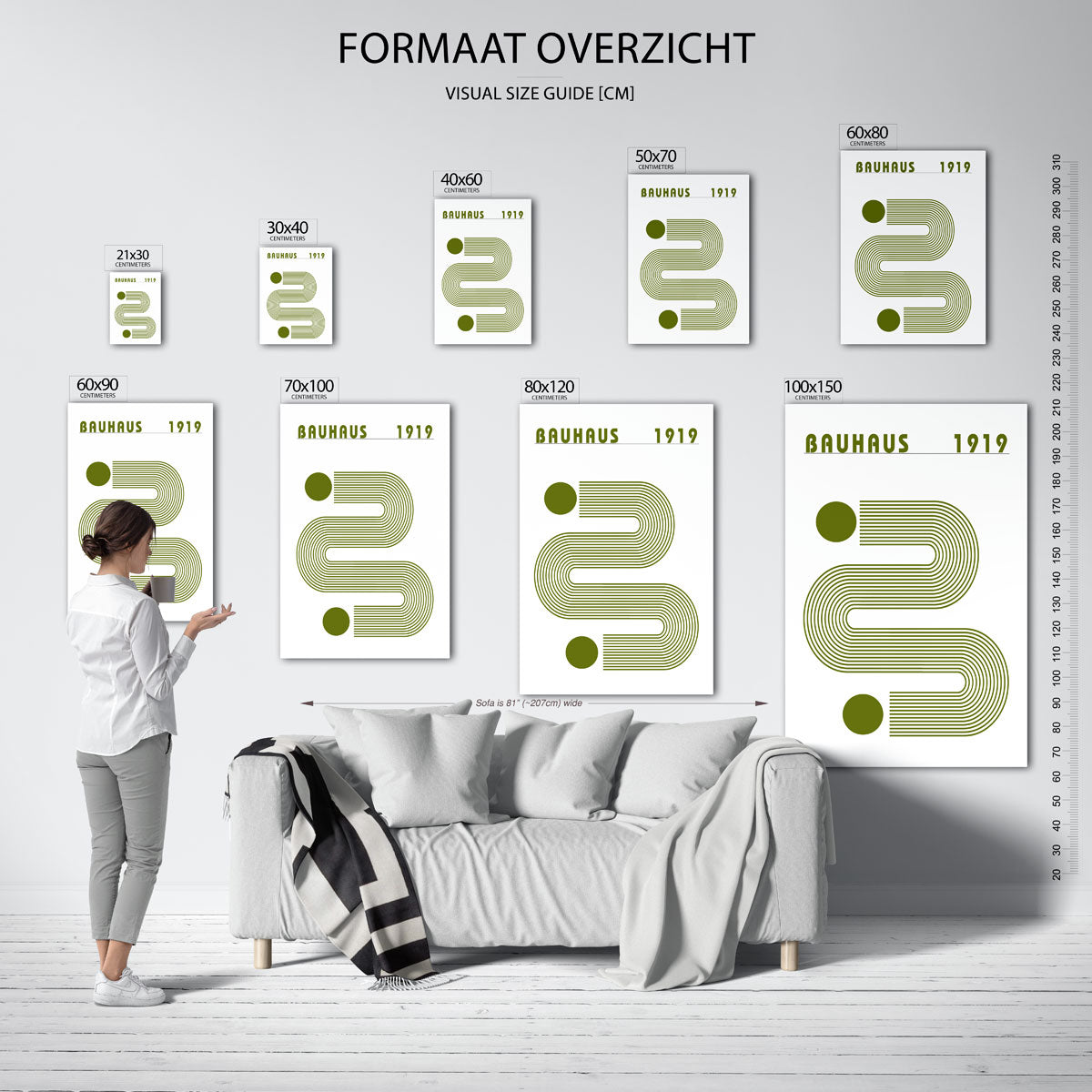 Lijnen en vormen – Bauhaus poster als moderne geometrische wanddecoratie