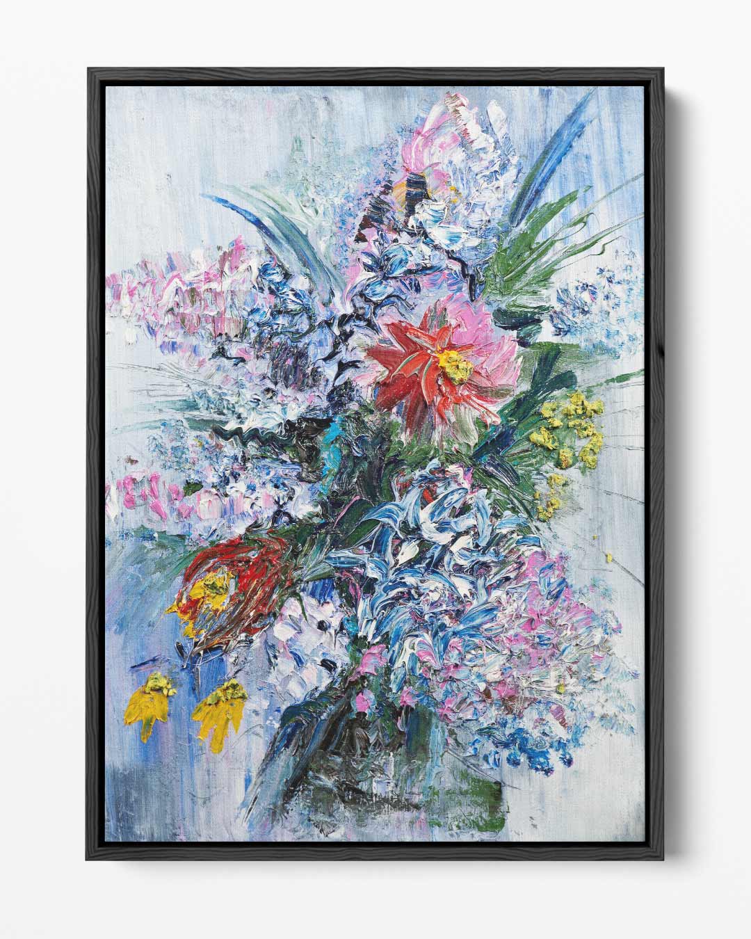 Bloemenzee in Kleurrijke Borstelstreken – portret kunstwerk als wanddecoratie