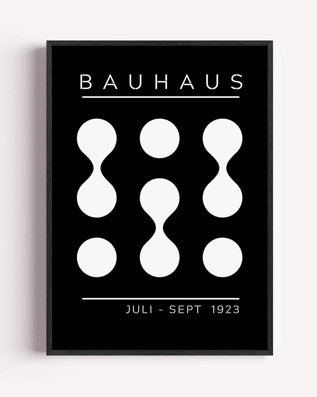 Zwart wit vormen – staande Bauhaus poster als wanddecoratie