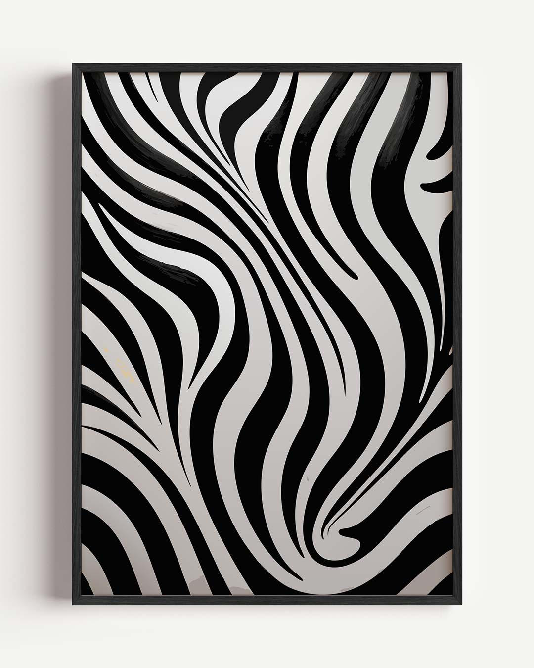 Elegante Zwart-Wit Zebra Stripes – kleurrijke abstracte portret poster als wanddecoratie