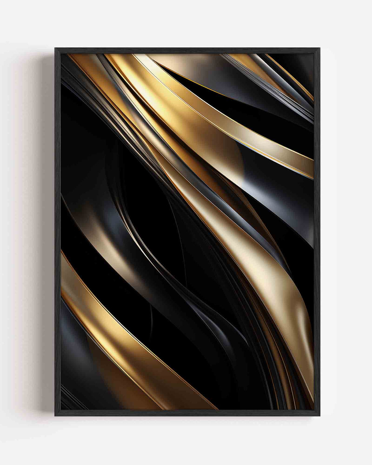 Gouden en zwarte lijnen – Kleur & Vormen portret poster als wanddecoratie