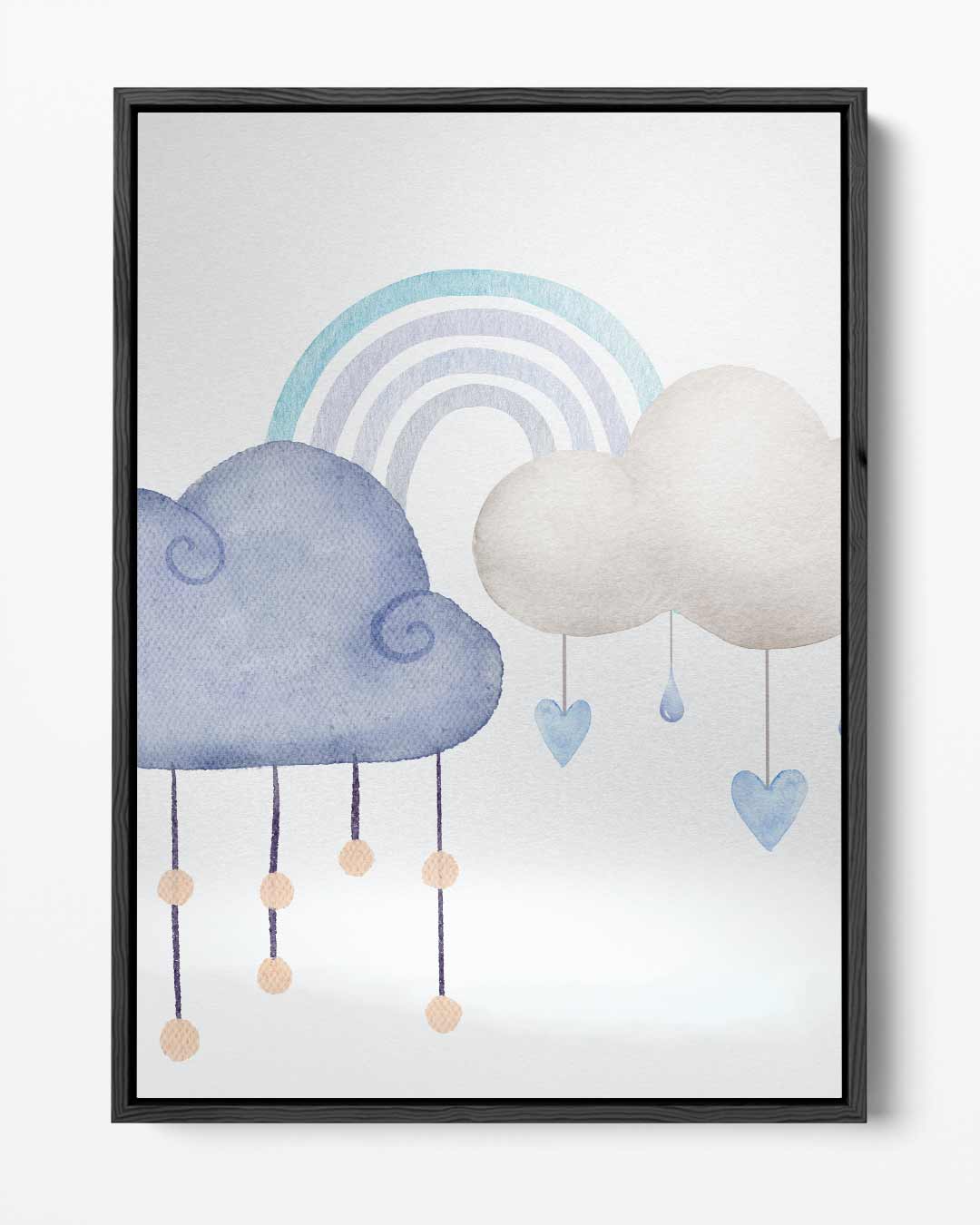 Wolken en regenboog – portret kunstwerk als wanddecoratie