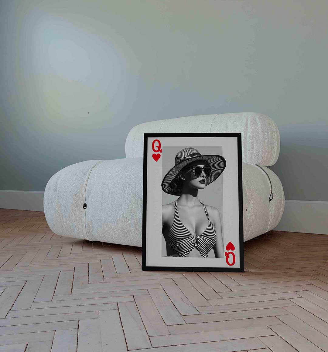 Vrouw met hoed – Pop Art wandkunst als portret poster