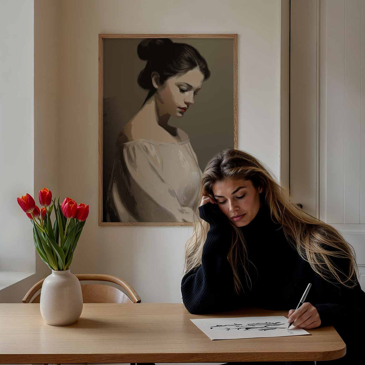 Stijlvolle Elegantie Portretposter – paasposter in staand formaat