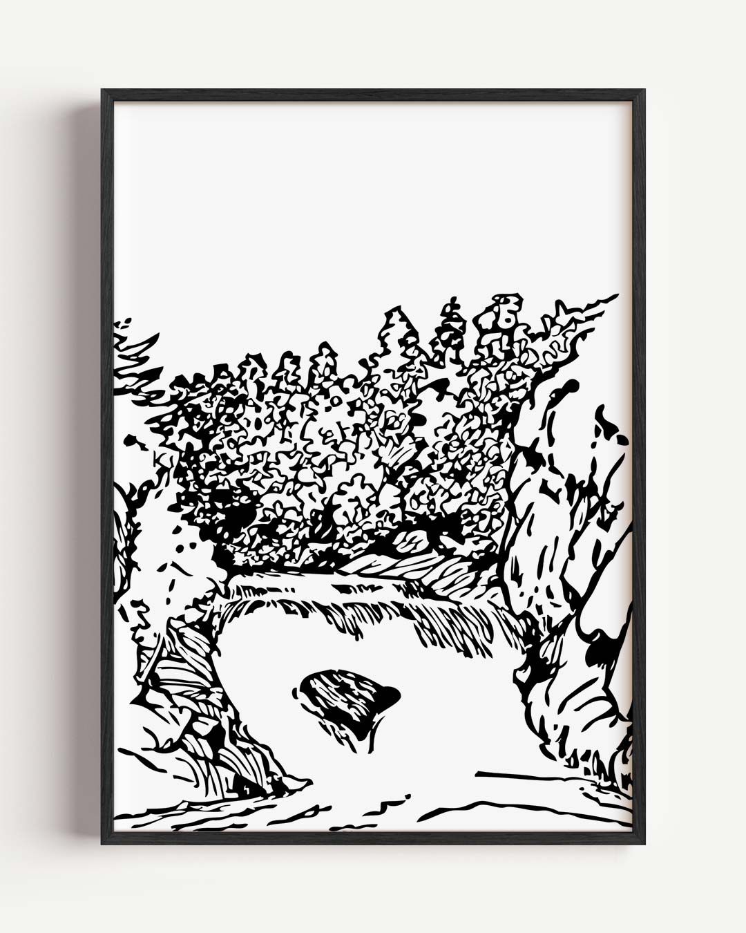 Rustgevende Natuurtekening – zomer portret poster als wanddecoratie