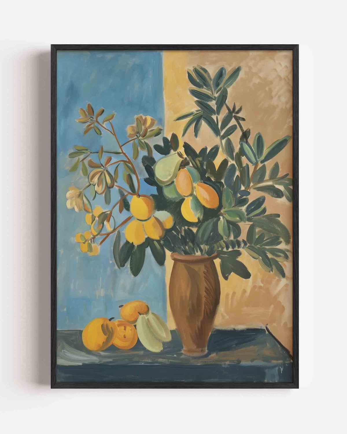 Fruit en bladeren – hedendaagse illustratie portret poster als wanddecoratie
