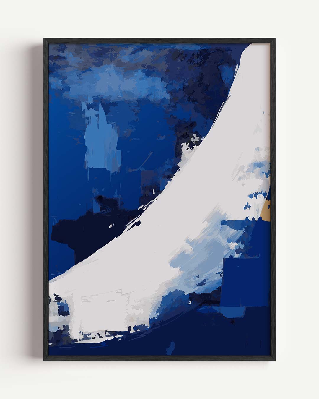 Abstracte Blauw-Witte Vleug – kleurrijke abstracte portret poster als wanddecoratie