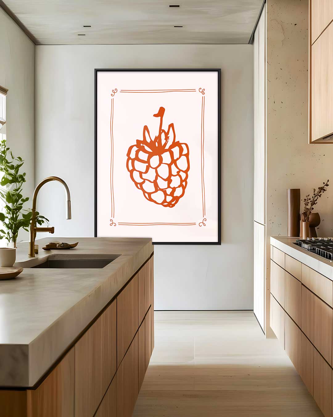 Framboos Schets – staand kunstwerk voor modern interieur