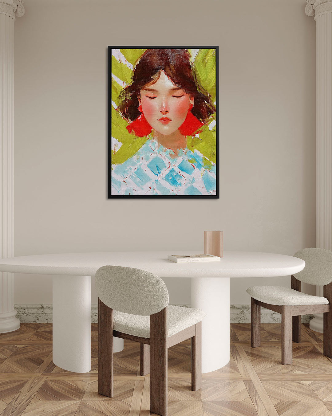Dromerige portretstudie – alternatieve weergave van het kunstwerk