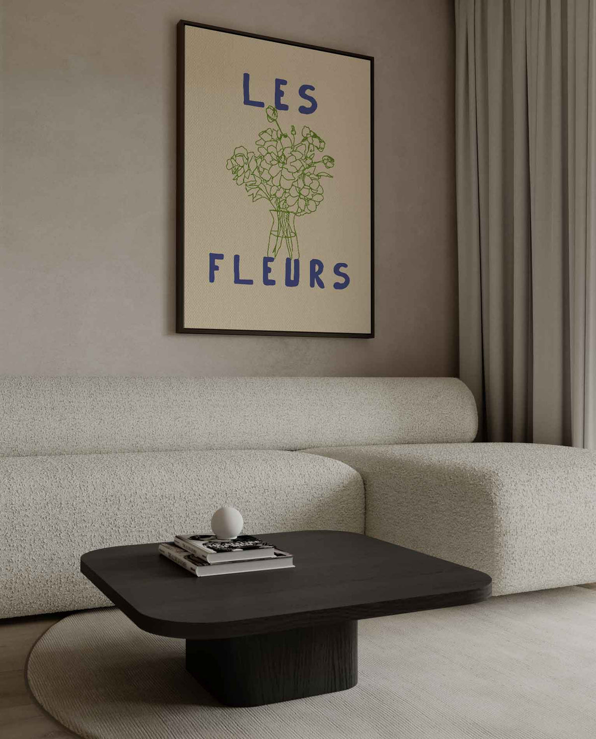 Les Fleurs Minimalistisch – dibond wanddecoratie in staand formaat