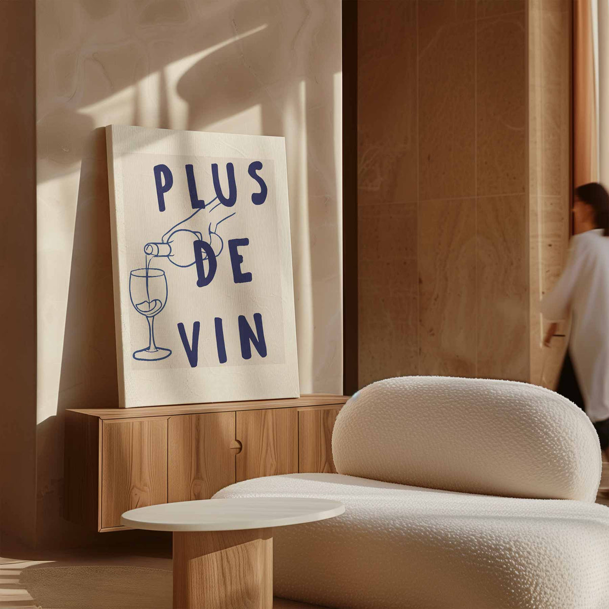 Plus de Vin Wijnposter – canvas wanddecoratie in portret formaat