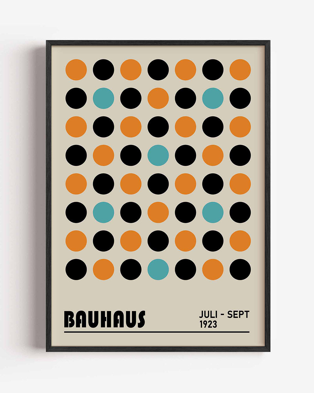 Cirkelpatroon en kleur – staande Bauhaus poster als wanddecoratie