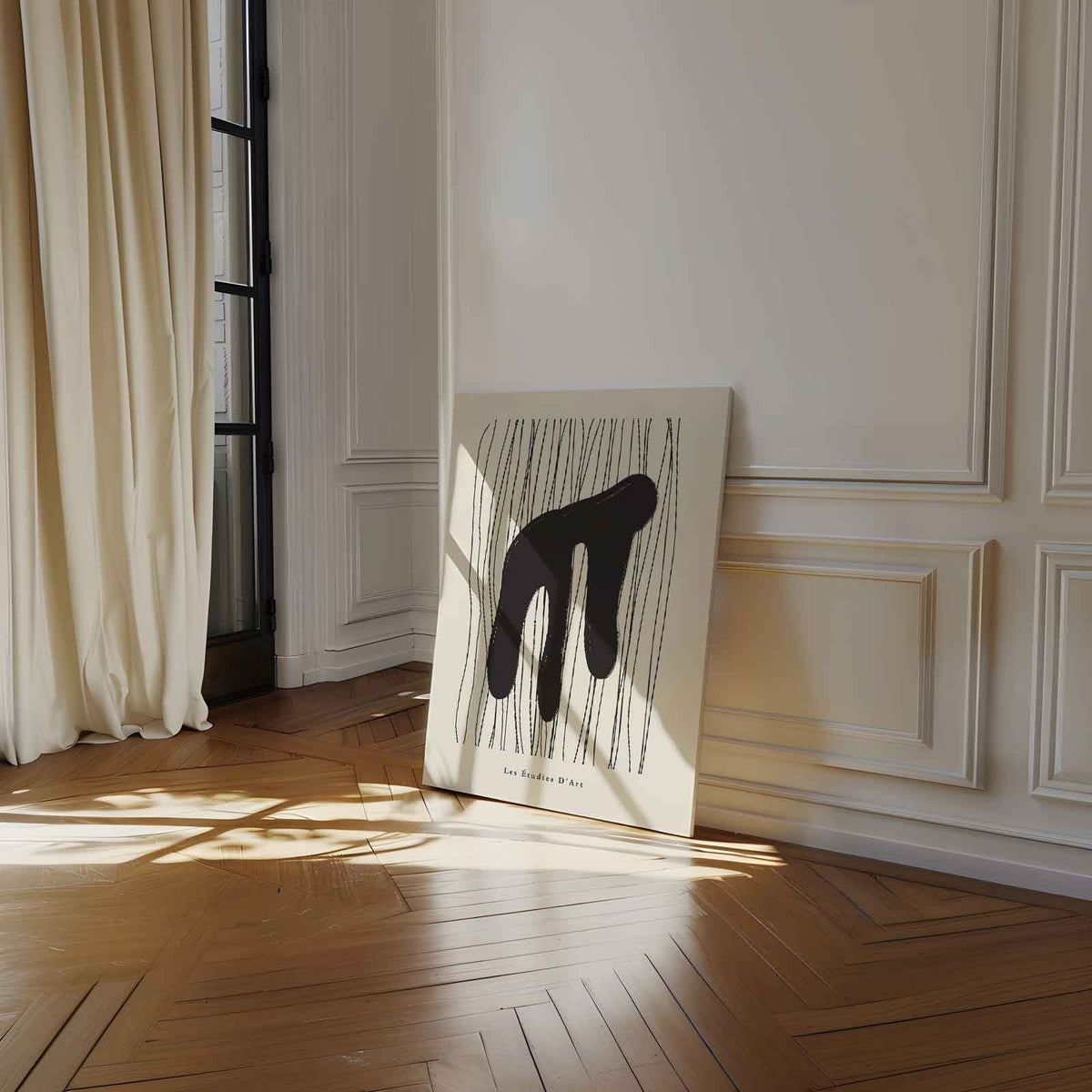 Speelse Schaduw Abstractie – canvas wanddecoratie in portret formaat