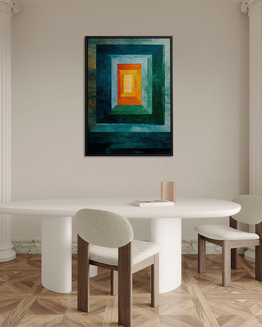 Kleurrijke geometrie – staand wanddecoratie kunstwerk