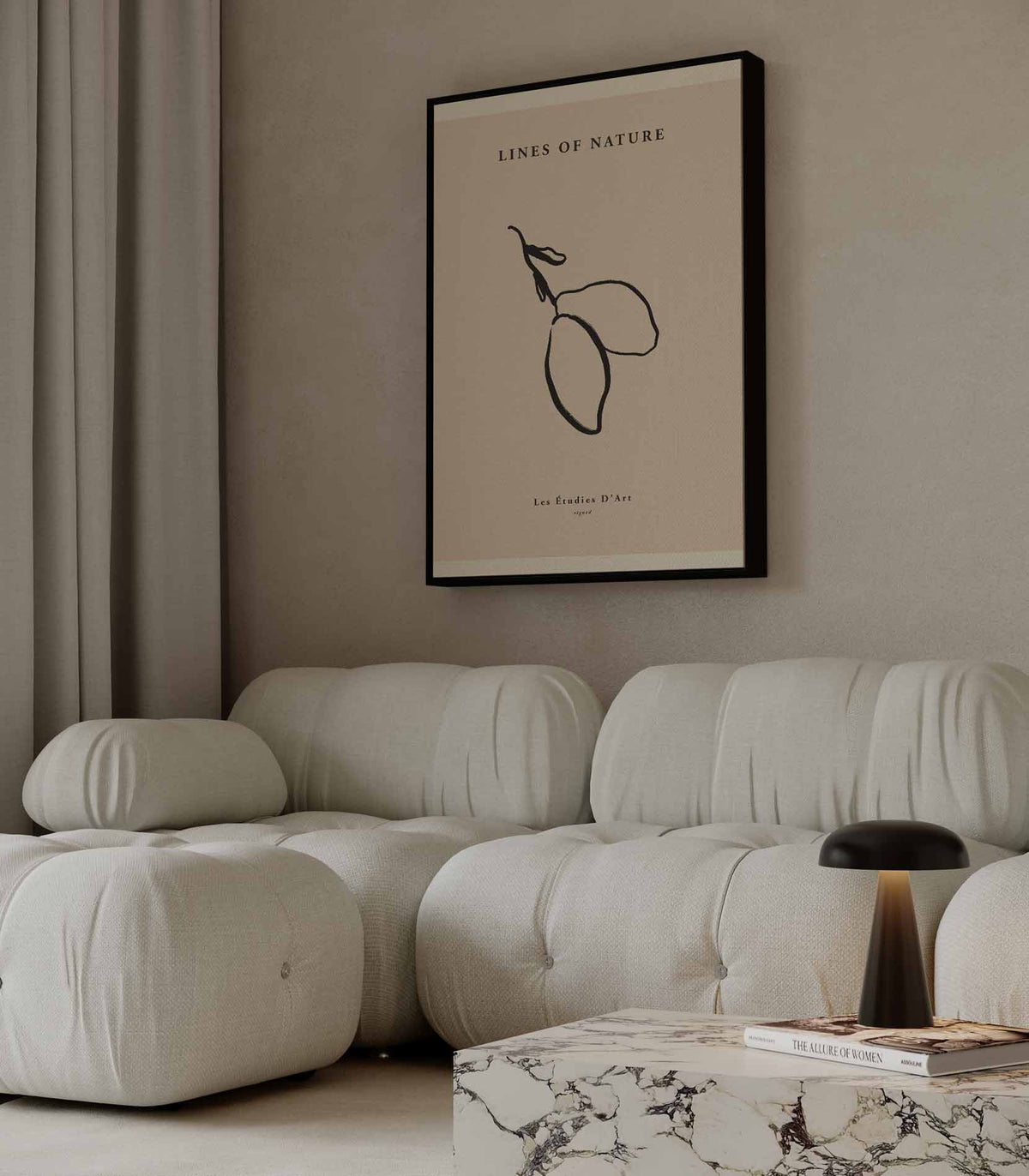 Minimalistische Natuurlijnen – plexiglas wanddecoratie in portret formaat