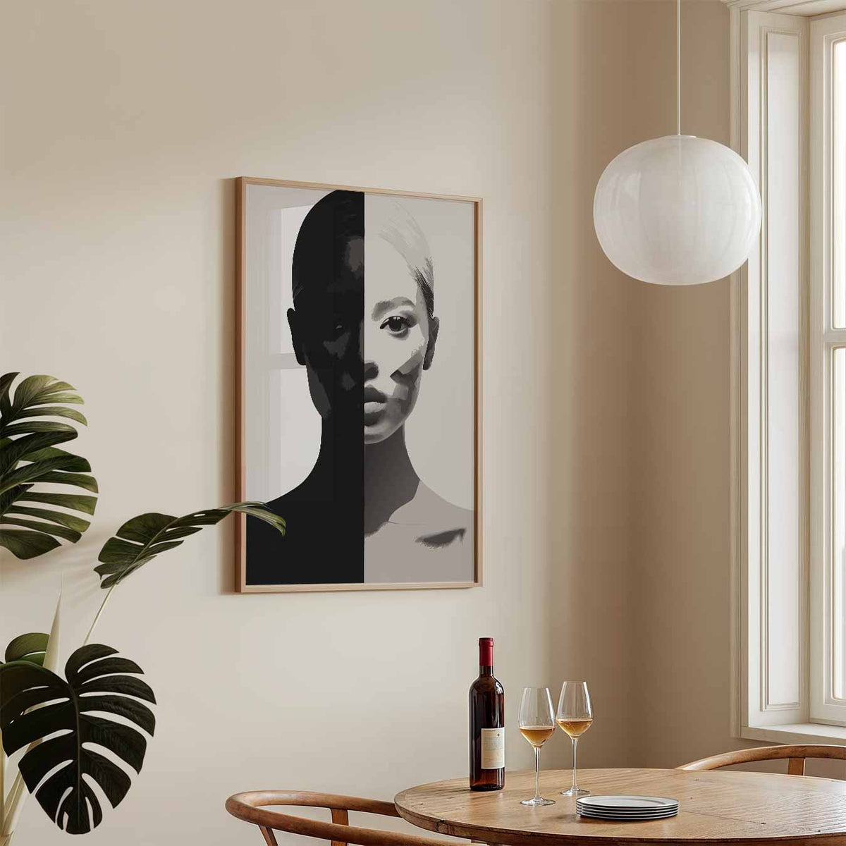 Mystieke Dualiteit Portret – zomerse wandkunst als portret poster