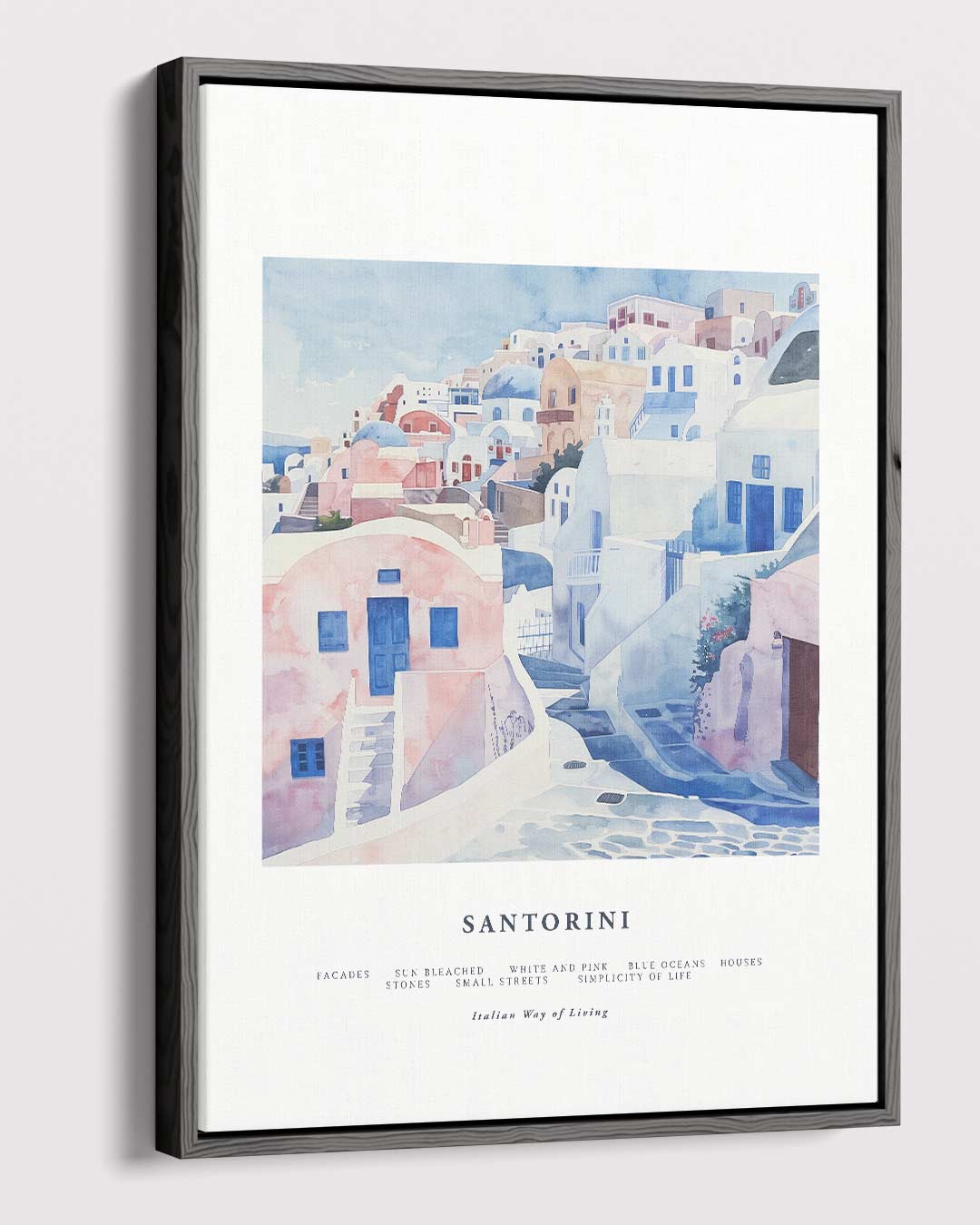 Santorini Dromen – canvas wanddecoratie in portret formaat