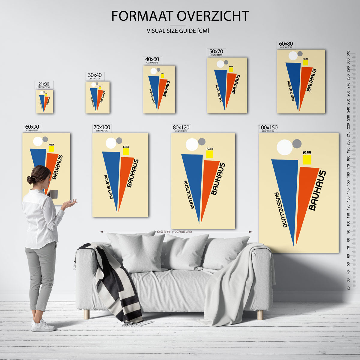 Vormen en vlakkenspel – geometrische poster in Bauhaus-stijl van WallArtistic