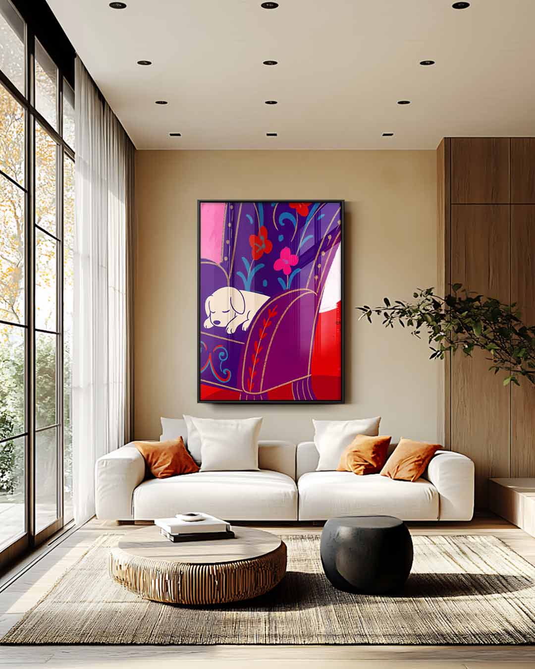 Snoezige Hondendroom – modern portret kunstwerk van WallArtistic