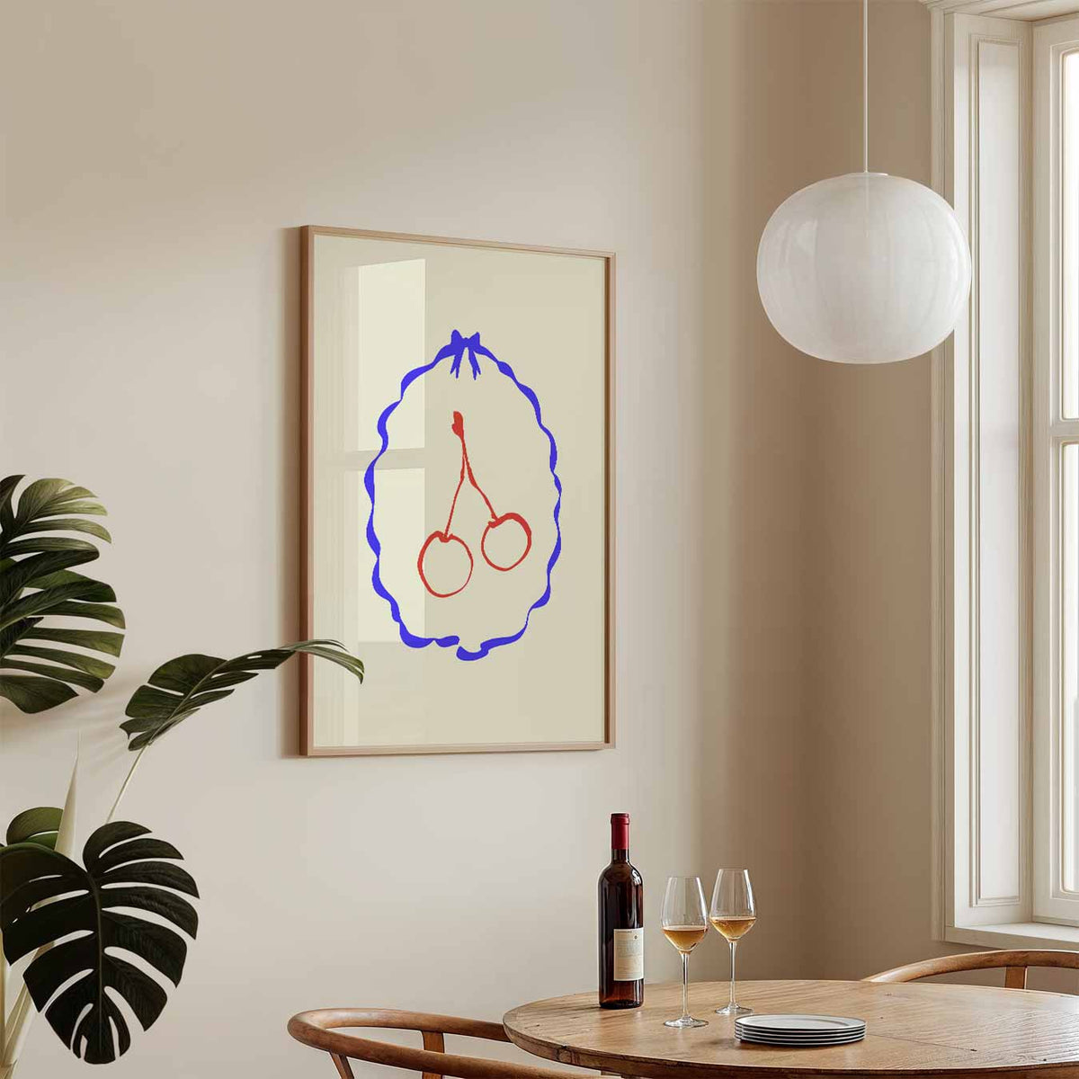 Kersen in Kunst – keukenposter in staand formaat