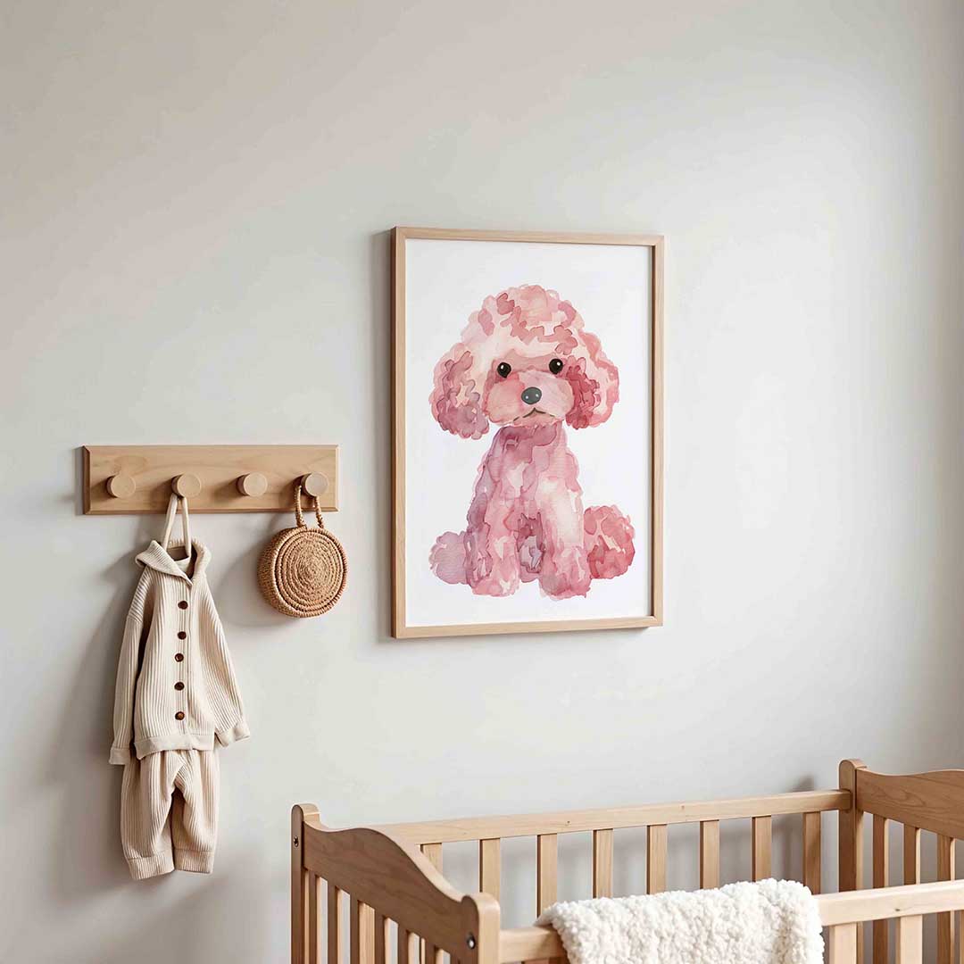 Schattige poedel – kinderposter in staand formaat