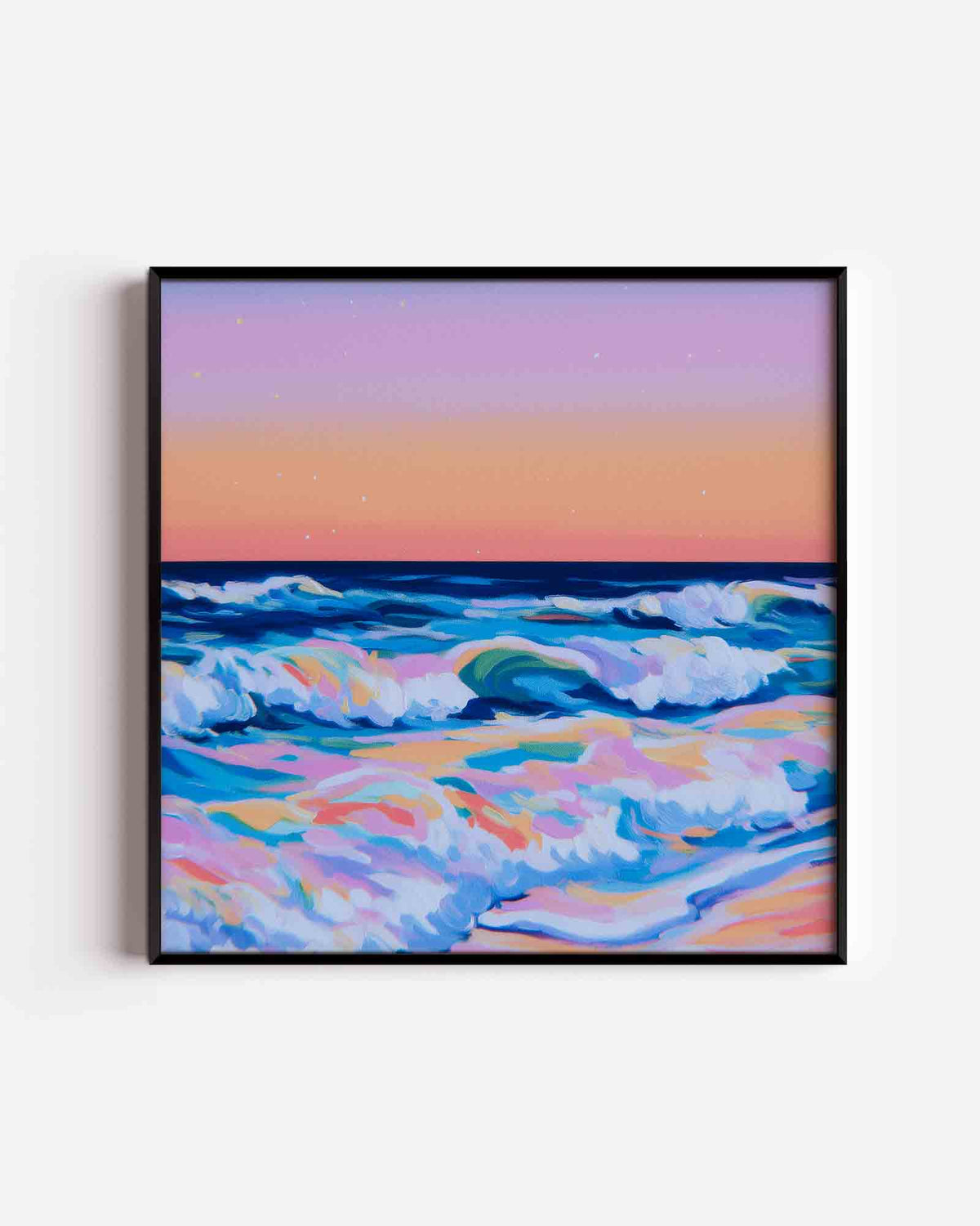 Golven en sterren – vierkante poster met kleur en vormen als wanddecoratie