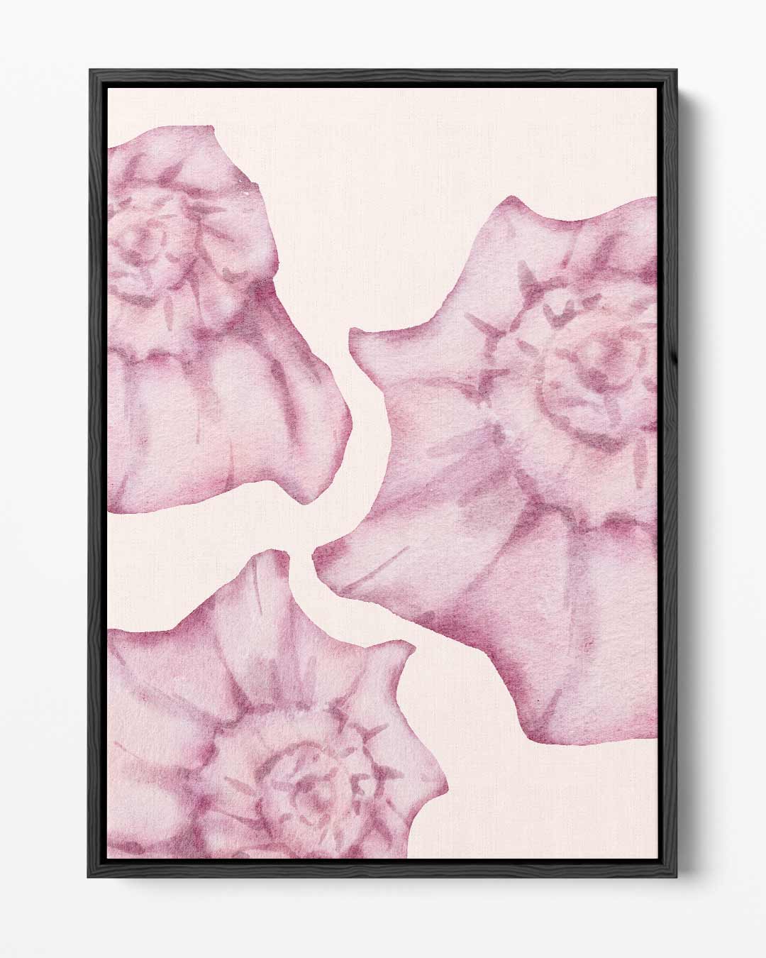 Paarse bloemen van bovenaf – portret kunstwerk als wanddecoratie