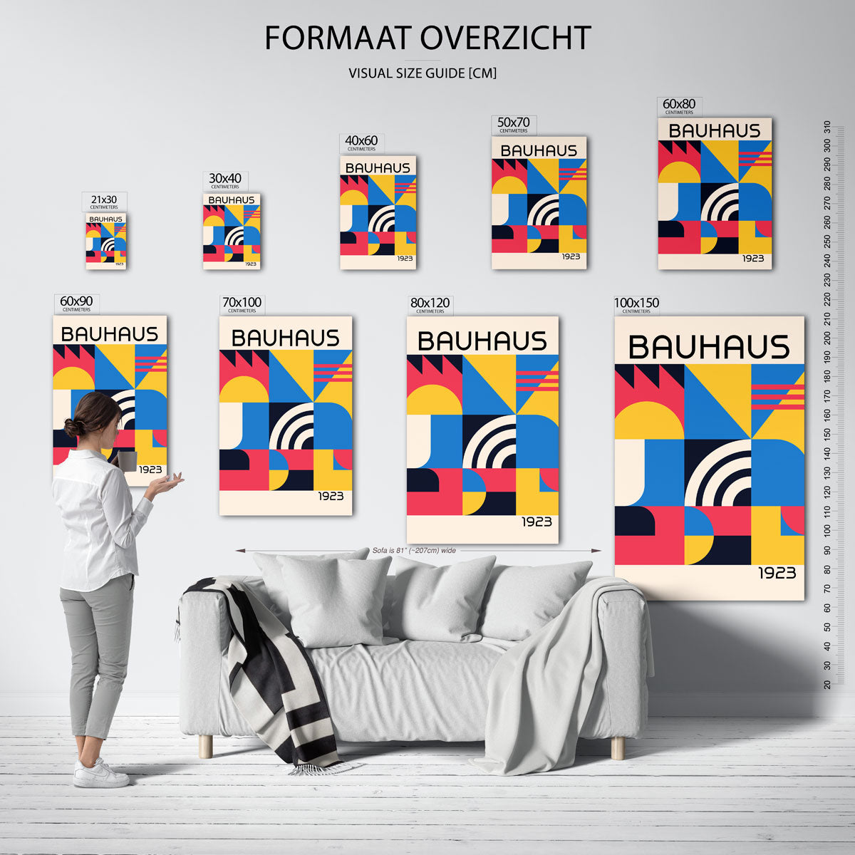 Vormen en vlakkenspel – geometrische poster in Bauhaus-stijl van WallArtistic