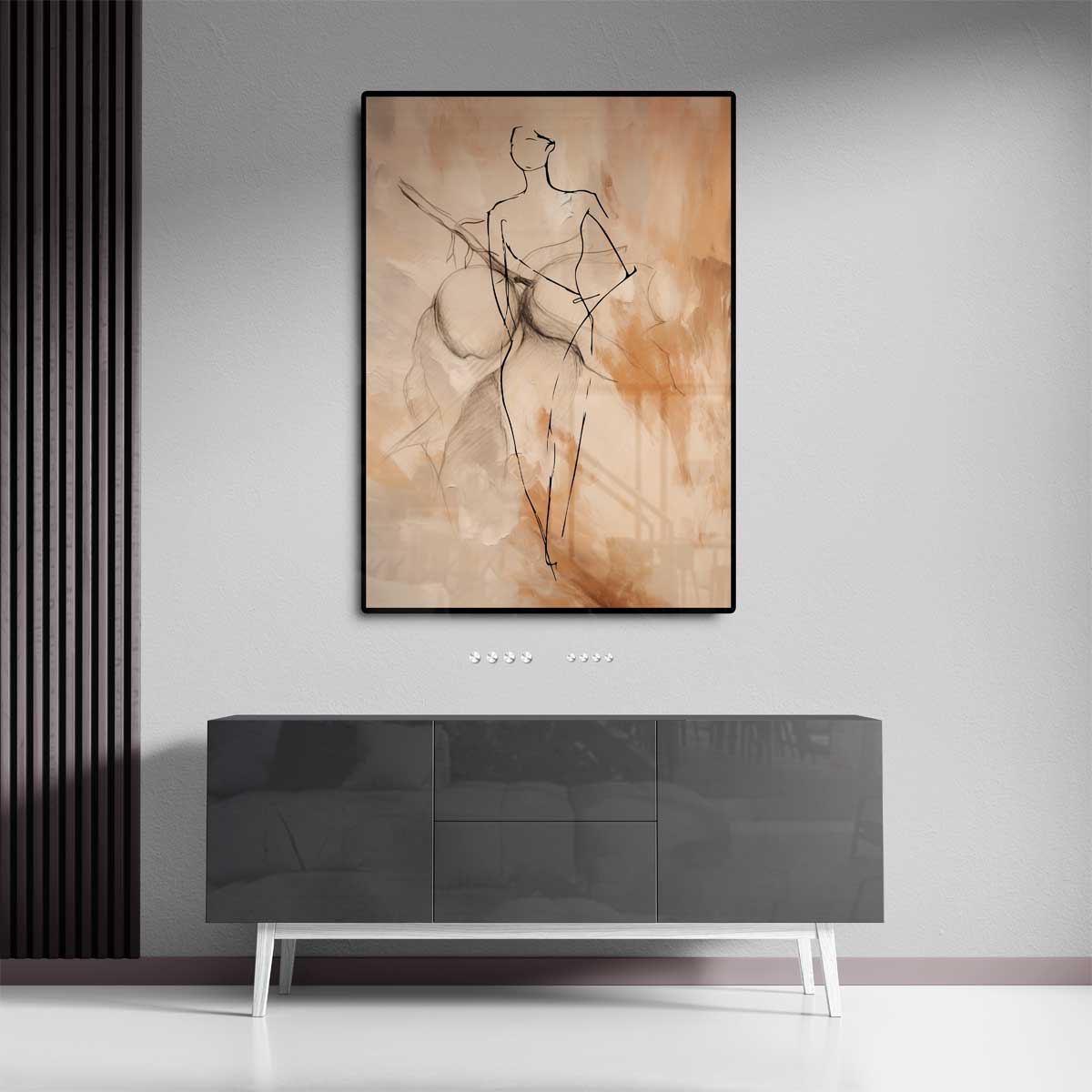 Elegante Schets van een Vrouw – staand kunstwerk voor modern interieur