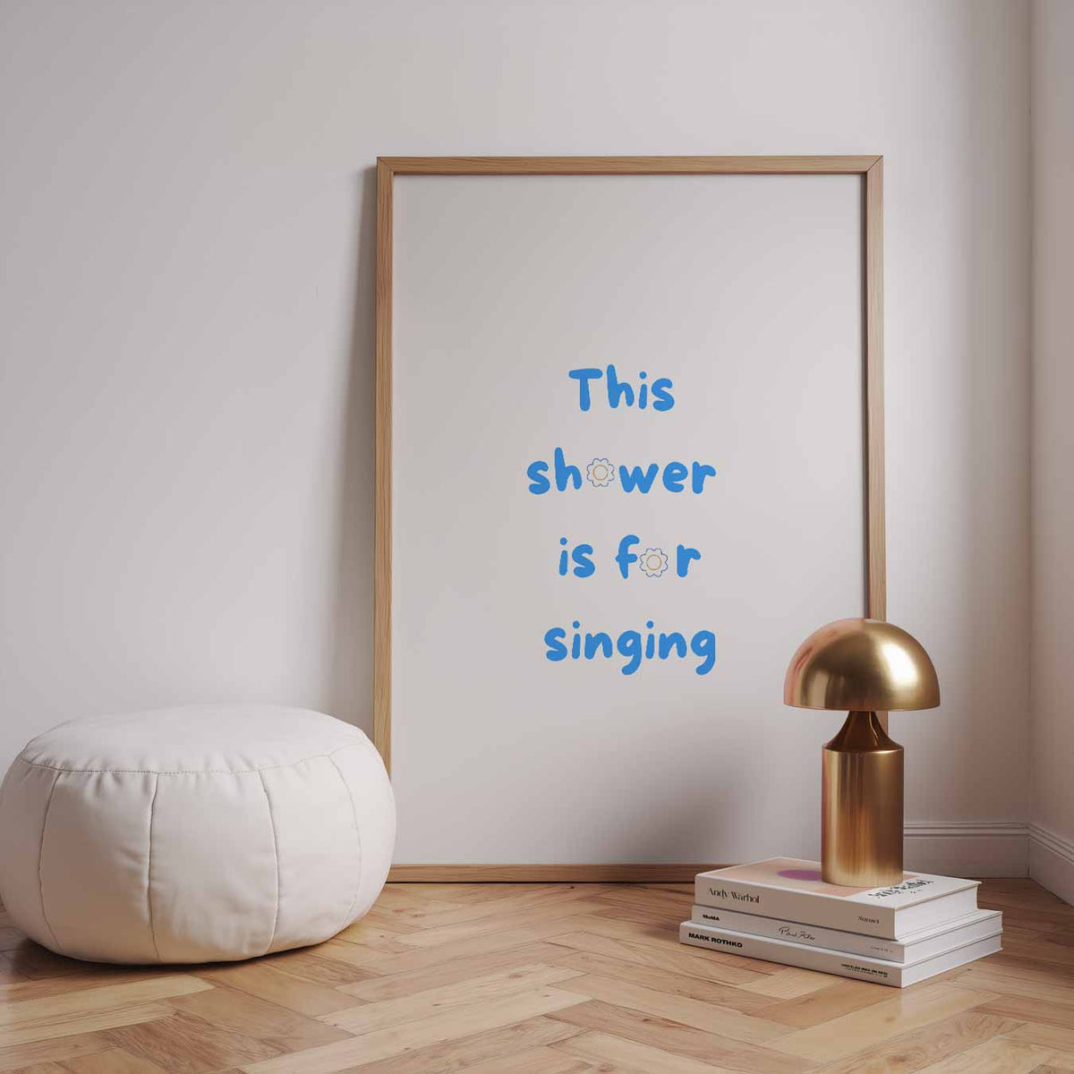 Zingende Douche Inspiratieposter – staande muurposter met quote