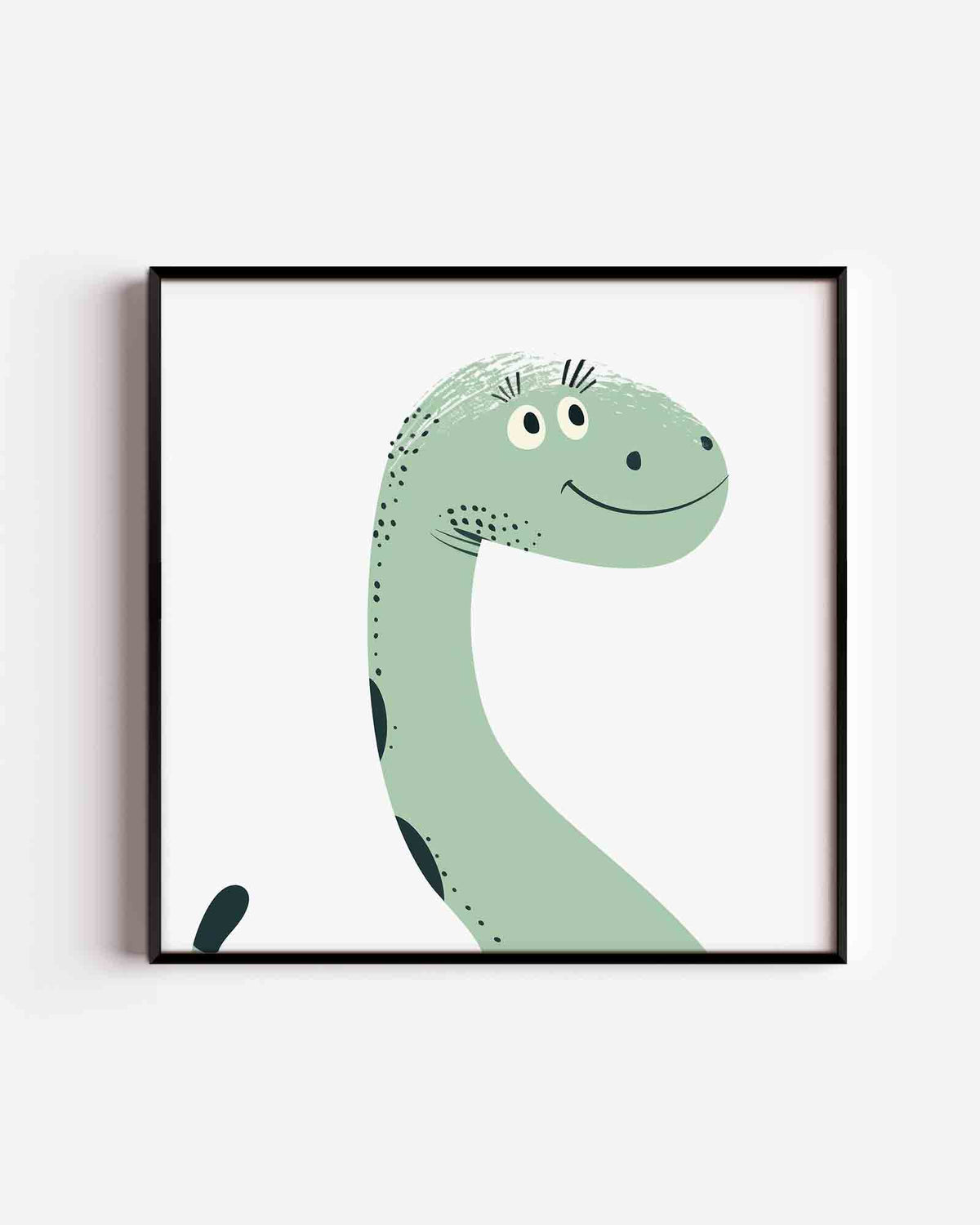 Dinosaurus glimlach – vierkante kinderposter als wanddecoratie
